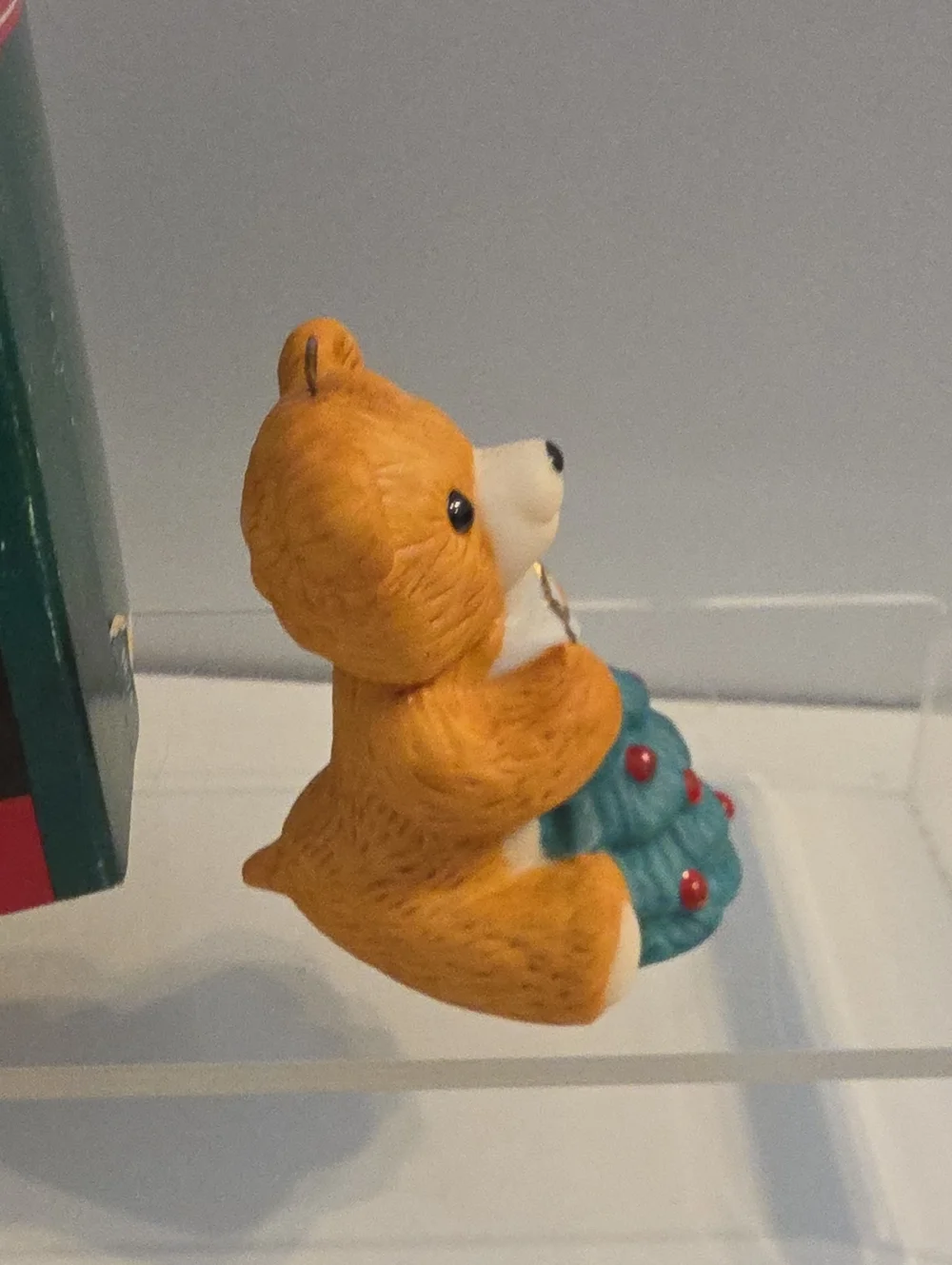 Vintage 1990 Hallmark Keepsake Fine Porcelain Cinnamon Bear Christmas Ornament